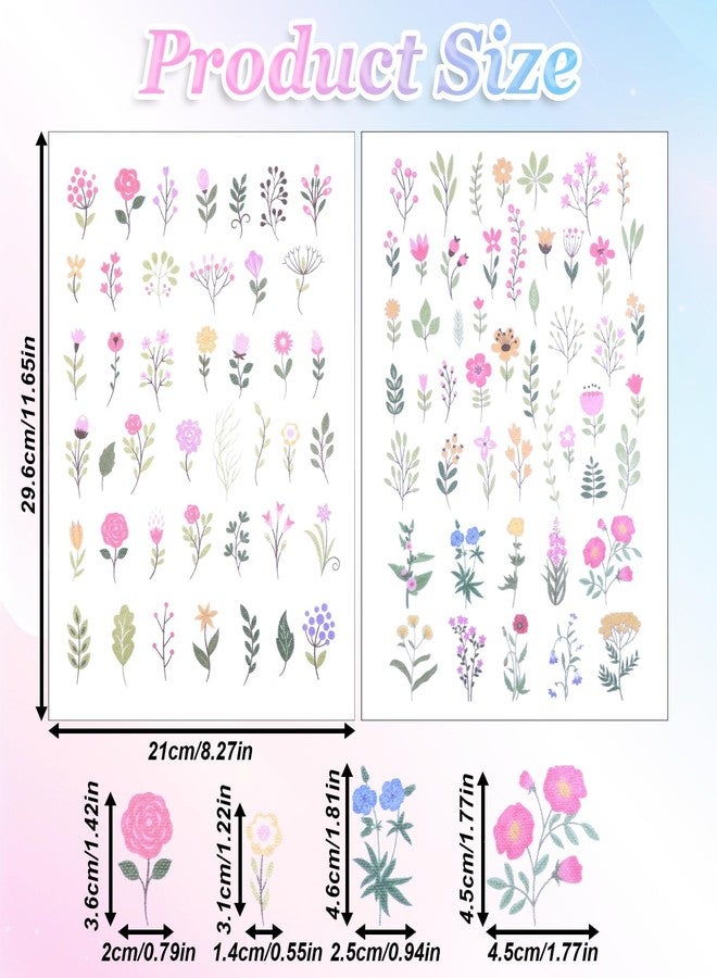 BCNJEPIN Embroidery Stickers for Stitching, 2 Sheets Water Soluble Paper for Embroidery with Stick and Stitch Embroidery Designs, Floral Pattern Paper for Clothes Embroiderys and Fabric Decoration - Image 2